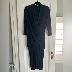 MM Lafleur deep navy wrap dress in XL